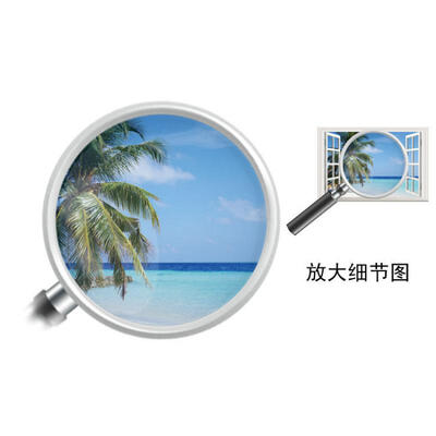 

USA 3D Window Beach Sea View Tree Wall Stickers Art Decal Removable Home Decor