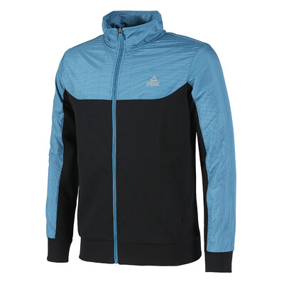 

PEAK Mens Sportswear Casual Fashion Stand Collar Cozy Running Knit Single F663317 Super Group Blue M Code