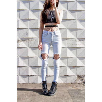 

Sexy Girl Hosiery Fishnet Elastic Thigh High Stockings Pantyhose Tights Fish Net