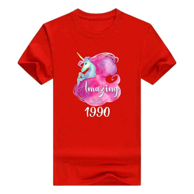 

28th Birthday Gift Unicorn Tshirt Amazing Since 1990 Tee