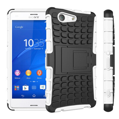 

Fivice Sony Z3 MiniCompact Case TPU anti-fall tire pattern back clip bracket phone case