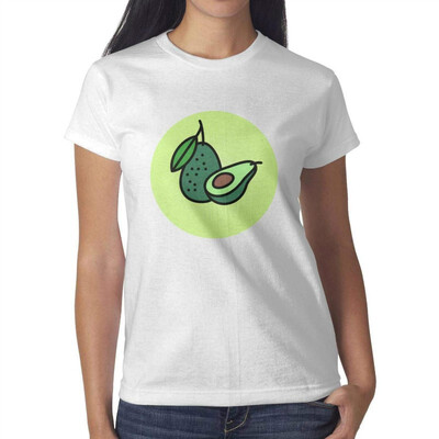 

Melinda Avocado Janpanese Womens White Tshirt Cotton Lovely T-Shirts