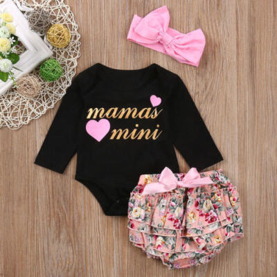 

Newborn Baby Girls Clothes Romper Jumpsuit BodysuitDiaper Cover Pants Outfits D