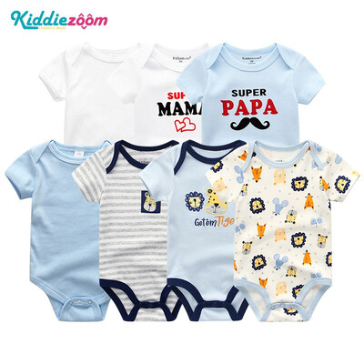 

7PCSLot Print Cartoon Baby Girls Clothes Bodysuits Clothing Sets Baby Boy Clothes Cotton Newborn Rompers Short Sleeve Babywear