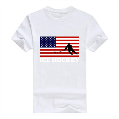 

American Pride Ice Hockey United States Flag T-Shirt