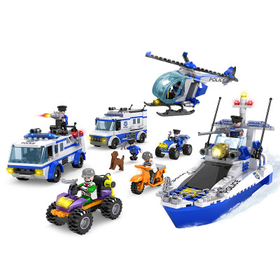 

COGO) City police series of building blocks of anti-terrorism plastic children's educational toys fight assembled pieces of small particles city series 862 tablets 13918