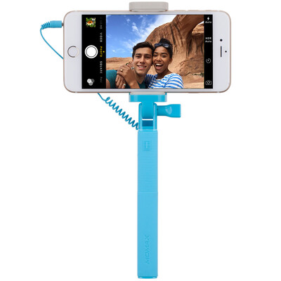 

Mo Миши (MOMAX) KMS9 Self-проводной бар / автоспуск артефакт подходит для подключения Apple / Samsung / Huawei провода подключи-и-снимай синим