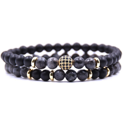 

Natural stone bracelet bracelet for men&women pair Micro Pave CZ 8mm disco ball bracelet ladies bracelet mens Viking jewelry