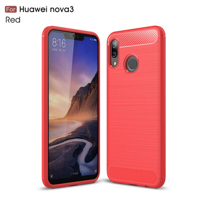 

Goowiiz Phone Case For Huawei Honor 8XHonor PlayNova 3 Fashion Slim Carbon Fiber TPU Soft Silicone Prevent falling
