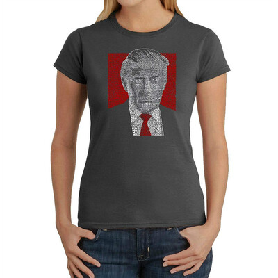 

Womens Word Art T-Shirt - Trump 2016 - Make America Great Again- LA Pop Art