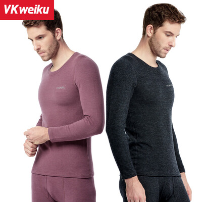 

VKWEIKU Mens Thermal Underwear Mens Thicken  Slim Breathable Qiuyi Qiuku Middle-aged Warm Set Winter Clothes Two-piece Deep Purple L