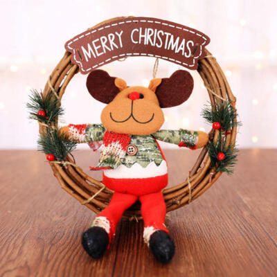 

Mini Christmas Wreath Decor Wall Door Hanging Ornament Garland Xmas Party Decor