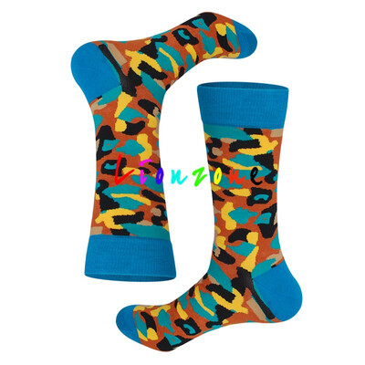 

LIONZONE Happy Socks Neutral Plus Size With Totem Design British Wind Style Combed Cotton Socks Funny Gift Men&Women