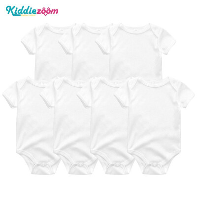 

7PCSLot Print Cartoon Baby Girls Clothes Bodysuits Clothing Sets Baby Boy Clothes Cotton Newborn Rompers Short Sleeve Babywear