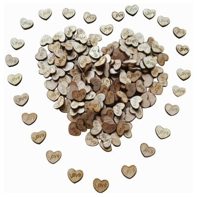 

UpperX 100Pcs Rustic Wooden Love Heart Wedding Table Scatter Decoration Crafts