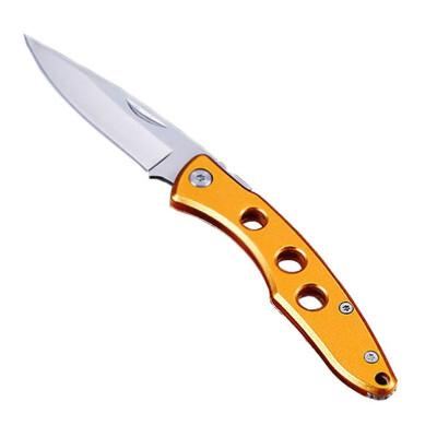 

New 440C blade all aluminum handle camping knife folding knife multi-color for friends gift