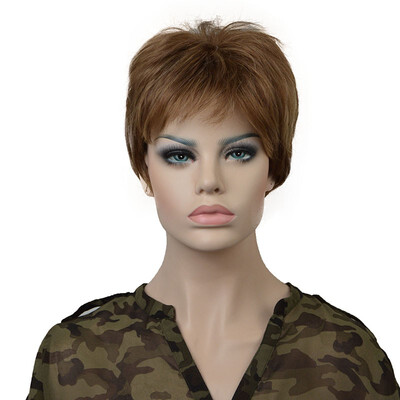 

StrongBeauty Short Brown Choppy Layers Synthetic Wig Wigs for Women Full Wigs