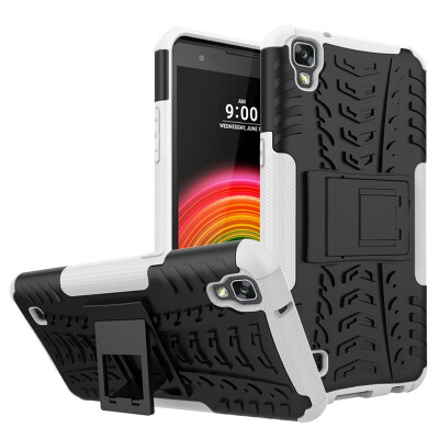 

Fivice LG X Power Case TPU anti-fall tire pattern back clip bracket phone case