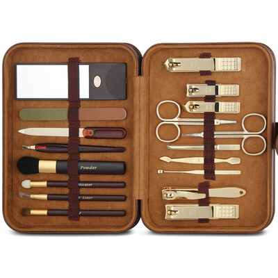 

【Jingdong Supermarket】 777 Nail Knife Set Nail Clamp Clamp Set 18pcs NTS-2015G Gold (Import