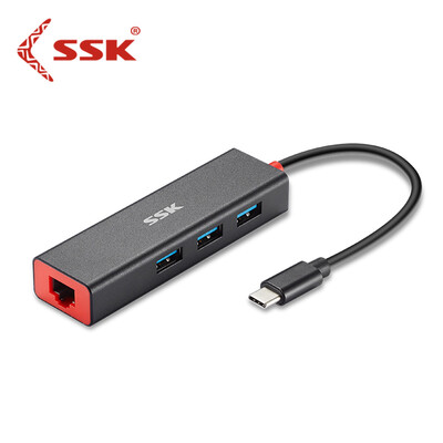 

SSK C535 docking station Type-C to 100M network port 3 port USB30HUB splitter four in one Apple notebook tablet mobile phone docking station