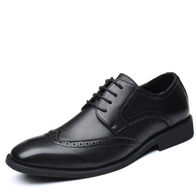 

JUQI Business Men Oxford Genuine Leather Shoes