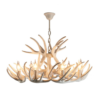 

Antler Chandeliers American Country Sitting Room Bedroom Mediterranean Resin Droplight