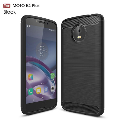 

Fivice Motorola Moto E4S Plus case Luxury brushed carbon fiber TPU soft shell