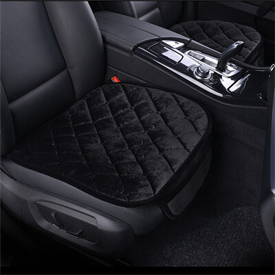 

Huashi car seat cushion winter plush cushion padded non-slip base pad without backrest free bundled car with household seat cushion seat cover with mobile phone owner driving a set of black