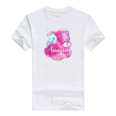 

27th Birthday Gift Unicorn Tshirt Amazing Since 1991 Tee