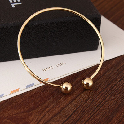 

new fashion Hot Sale Simple Cuff Bracelet Gold-Color Bangle Bracelet For Women Silver Color Metal Bracelet Fashion Jewelry Wholesa