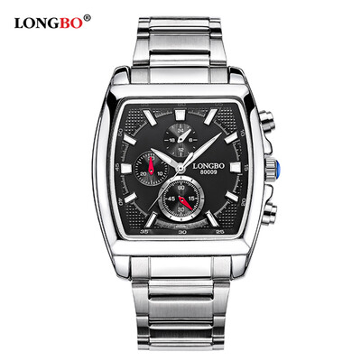 

LONGBO Brand Fashion Quartz Casual Wristwatch Luxury Rectangle Watches Men Alloy Strap Watches Male Military Watch 80009