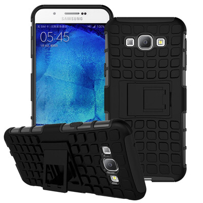 

Fivice Samsung A8 Case TPU anti-fall tire pattern back clip bracket phone case