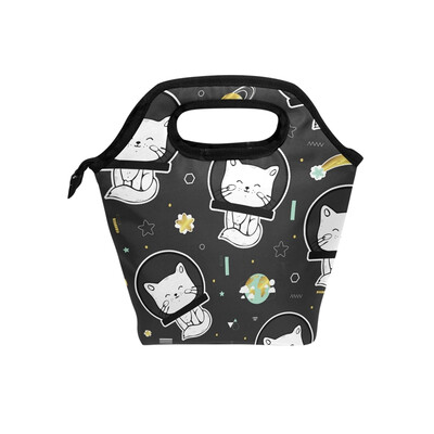 

Lunch Bag Tote Bag Space Cat Travel Picnic Organizer Lunch Holder Handbags Lunch Bag Box for Office