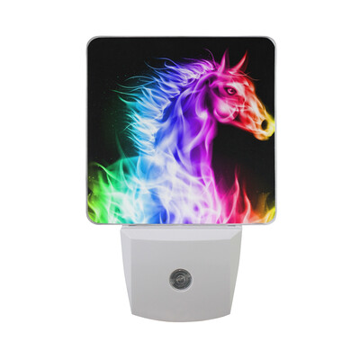 

ALAZA Valentines Day LED Night Light With Smart Dusk To Dawn SensorBright Flamy Symbol Couple Love Plug In Night Light