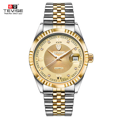 

TEVISE Top Brand Men Fashion Luxury Waterproof Wristwatch Semi-automatic Mechanical Watch Business Mens Watches