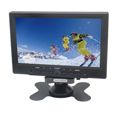 

7 Inch TFT LED Monitor for Car/camera/computer/mini PC,support HDMI/VGA/AV Video Input (Black