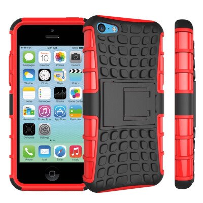 

Fivice iPhone 5C Case TPU anti-fall tire pattern back clip bracket phone case