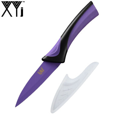 

XYj Creative New Design Purple Handle Paring Knife Stainless Steel 35 inch Professional Fruit Kitchen Knives