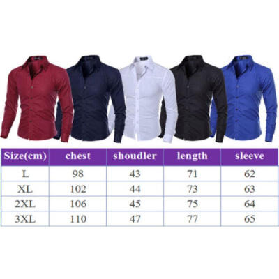 

Mens Luxury Casual Formal Shirt Long Sleeve Slim Fit Business Dress Shirts Tops