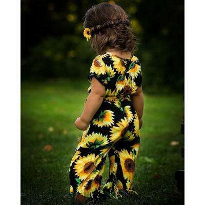 

Toddler Kids Baby Girls Sunflower Print Romper Jumpsuit Bodysuit Sunsuit Clothes