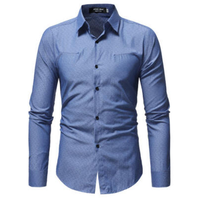 

Men Stylish Shirts Casual Formal Slim Fit Long Sleeve Luxury Tee Shirt Top Dress