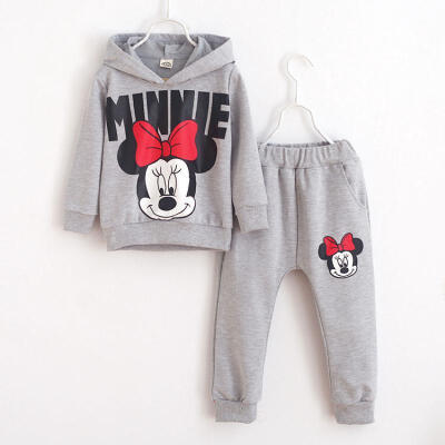 

2pcs Baby Girls Kids Minnie Mouse Clothes CoatPants Oufits Sweatsuit 2-7Y Sport