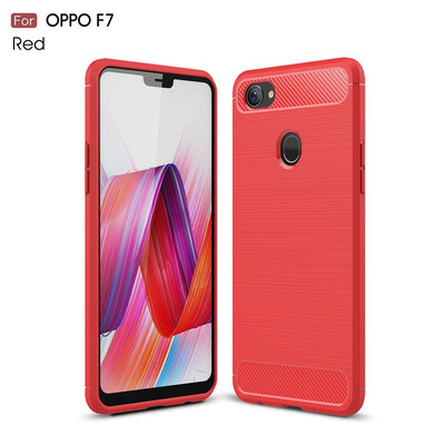 

Fivice OPPO F7 case Luxury brushed carbon fiber TPU soft shell