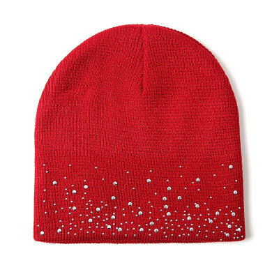 

Autumn&winter ladies hot drilling warm short outdoor wool knit hat