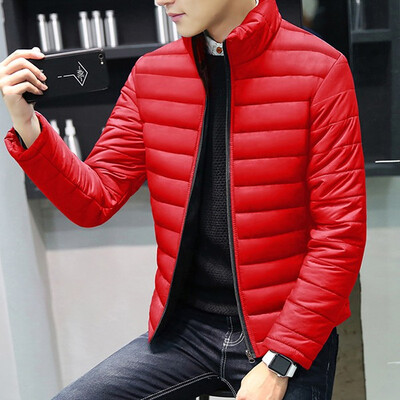 

Mens Fashion Pure Color Long Sleeve Stand Collar Breathable Keep Warm Casual Zipper Cardigan Coat