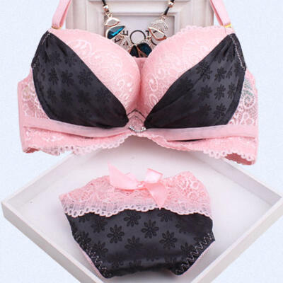 

The new spring summer lace lingerie bra Japanese girls bralette gather sweet heart-shaped diamond color underwear sutian sets