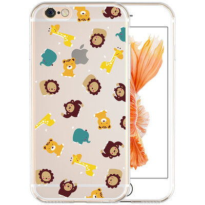 

BIAZE Apple 6 / 6S Plus телефонный чехол iPhone6 ​​/ 6S Plus Case Cartoon Anti-Wrap All-inclusive Прозрачная мягкая серия Love Shell JK126- Animal City