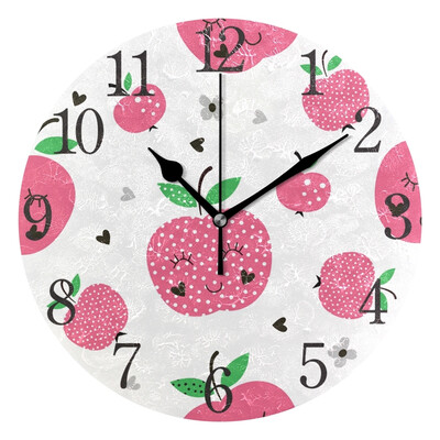 

Wall Clock Arabic Numerals Design Abstract Apples Round