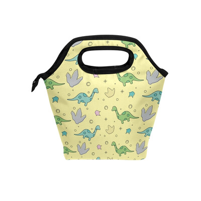 

Lunch Bag Colorful Dinosaur Tote Travel Picnic Insulated Handbags Portable Zipper Lunch Bag Box