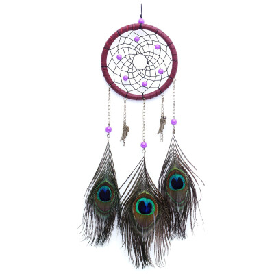 

UpperX Colorful Peacock Feathers Dream Catcher For Vehicle Charms And Home Ornaments